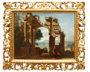 Scuola romana del XVII secolo, Capriccio con rovine antiche